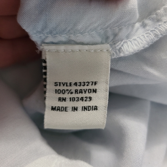 CAFFE Marrakesh Women’s Sz Med Multicolor Tie-dye 100% Rayon Pockets Tie Blouse. - Picture 7 of 10